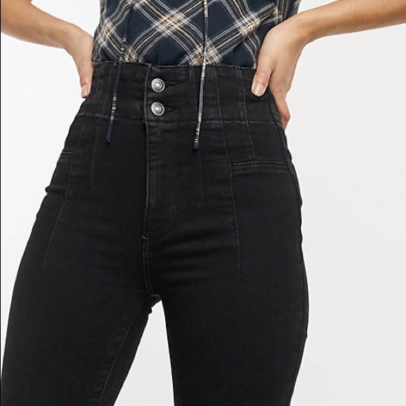 New Free People Jayde skinny black high rise jeans - Picture 9 of 11